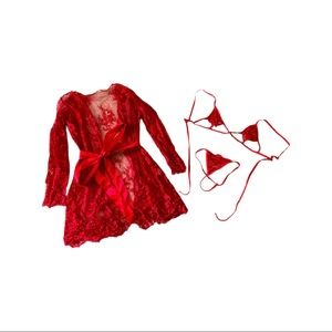 Red lingerie set
